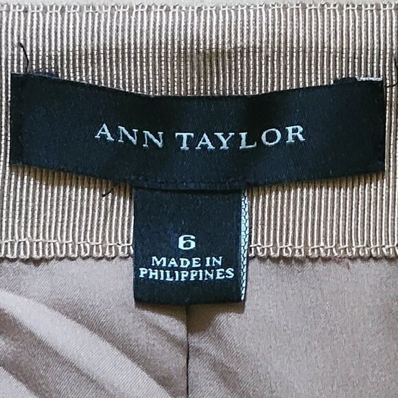 Ann Taylor Black & Tan Color Block Zipper Detail Pencil Skirt - 6 - Picture 7 of 7